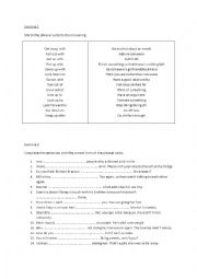 English Worksheet: 3 parts phrasal verbs