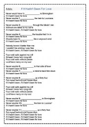 English Worksheet: Adele: If it hadnt been for love 3rd Conditional