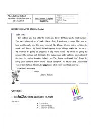 English Worksheet: end term test n 2