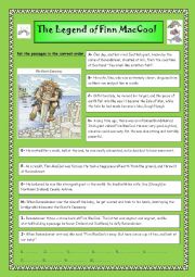 English Worksheet: The Legend of Finn McCool and the Giants Causeway