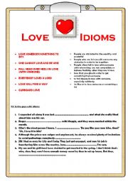 English Worksheet: Love idioms (1)