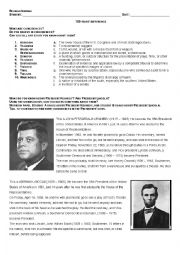 English Worksheet: 100 years difference - kennedy lincoln - simple past
