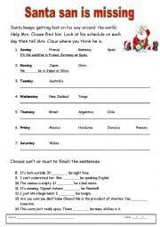 English Worksheet: Santa keeps getting lost