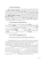 English Worksheet: language tasks for second year scientific students