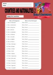 English Worksheet: Counties and Nationalities_2