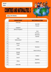 English Worksheet: Counties and Nationalities_3