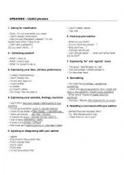 English Worksheet: Useful phrases. Speaking