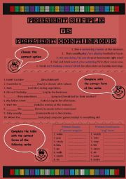 English Worksheet: Present Simple vs Present Continuous