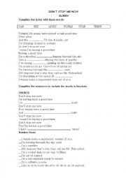 English Worksheet: Dont Stop me Now- Queen