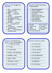 English Worksheet: mini book (to be) part 2