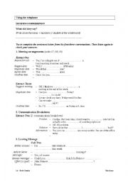 English Worksheet: Telephoning - intermediate level