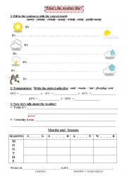 English Worksheet: Whats the weather like?