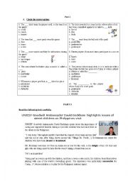 English Worksheet: Goodwill Ambassador David Beckham