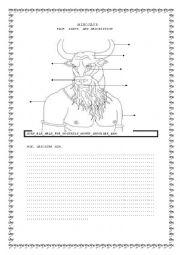 MINOTAUR, BODY PARTS AND DESCRIPTIONS.