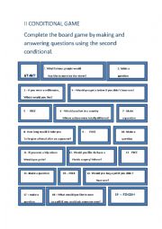 English Worksheet: SECOND CONDITIONA GAME