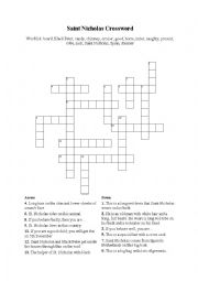 English Worksheet: Saint Nicholas Crossword