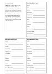 English Worksheet: Blind Speed Dating