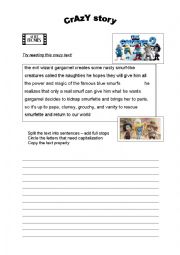 English Worksheet: Punctuation - Smurfs 2