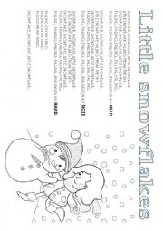 English Worksheet: Litlle snowflakes