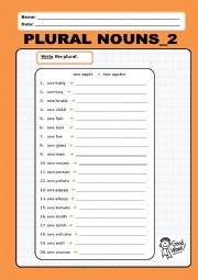 English Worksheet: Plural Nouns_2