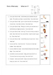 English Worksheet: parts of the body