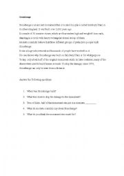 English Worksheet: Stonehenge reading comprehension