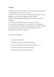 English Worksheet: Stonehenge reading comprehension