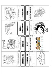 English Worksheet: Thanksgiving mini color book