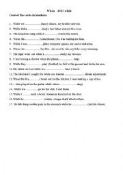 English Worksheet: When and while