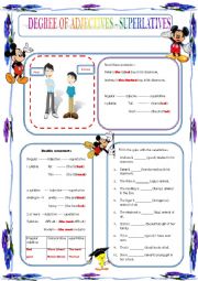 English Worksheet: DEGREE OF THE ADJECTIVES - SUPERLATIVES