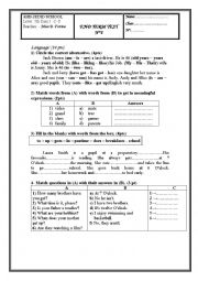 English Worksheet: test