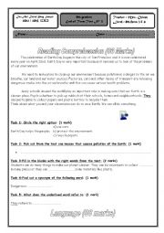 English Worksheet: full term test n�3 8th form