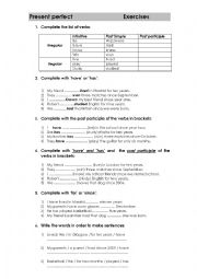 English Worksheet: Present perfect Exercises