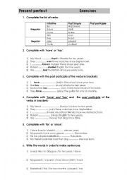 Present perfect Exercises