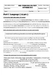 English Worksheet: test 