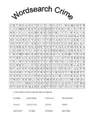 English Worksheet: Crime wordsearch