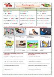 English Worksheet: present progressive