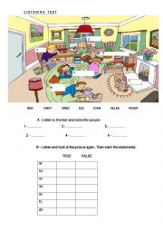 English Worksheet: listening test