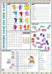 English Worksheet: Lets Have Fun with Numbers!