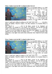 English Worksheet: Prince Charles reads the BBC Scotland Weather Forecast