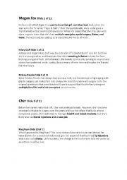 English Worksheet: FAMOUS PEOPLE SURGERY
