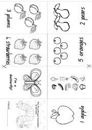 English Worksheet: The very hungry caterpillar minibook