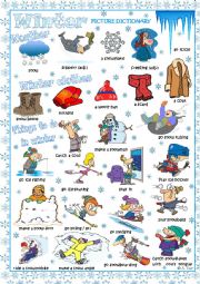 English Worksheet: WINTER picture dictionary