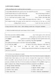 English Worksheet: 2 nd form test