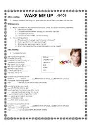 English Worksheet: Wake Me Up - Avicii