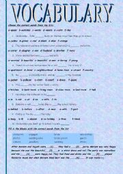 English Worksheet: Vocabulary multiple choice exercises