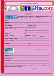 English Worksheet: (Work Placement) Role-Play  Host vs Customer at the phone 7/8