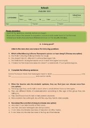 English Worksheet: LISTENING TEST_LANGUAGE DIVERSITY