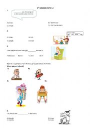 English Worksheet: Turkish State Schools Forward English 8th Grades SBS Test Units 1-2 ( Part 1 )