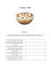 English Worksheet: Grandmas Trifle